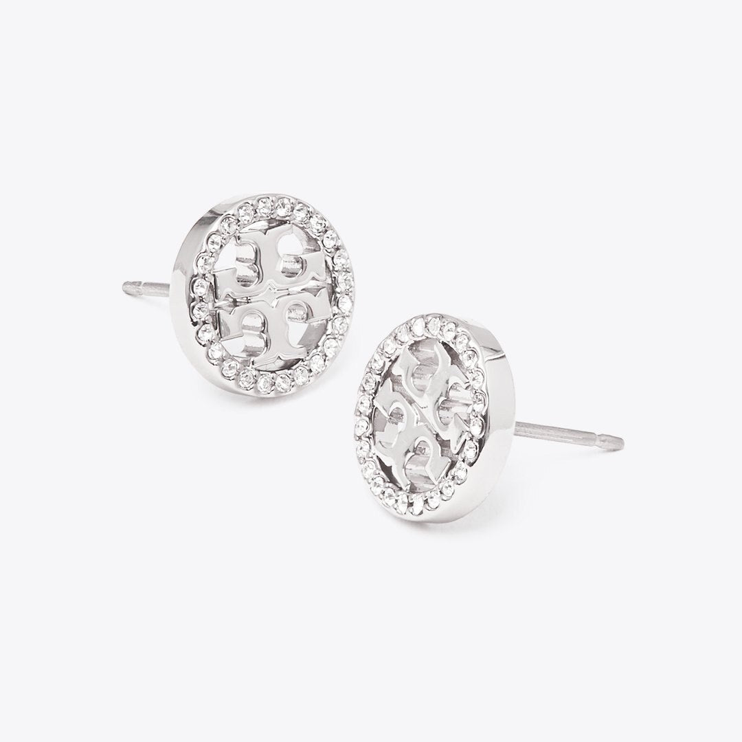 Tory Burch Icon Pav Stud Earrings Tory Silver/Crystal