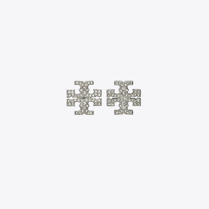 Tory Burch Icon Pav Stud Earrings Tory Silver / Crystal