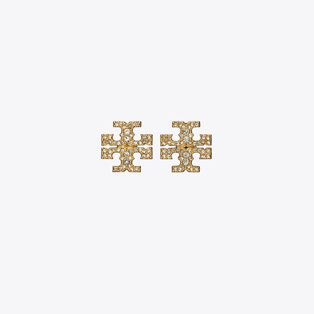 Tory Burch Icon Pav Stud Earrings Tory Gold / Crystal