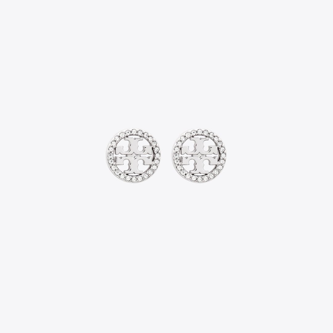 Tory Burch Icon Pav Stud Earrings Tory Silver/Crystal