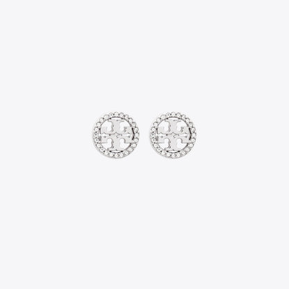 Tory Burch Icon Pav Stud Earrings Tory Silver/Crystal