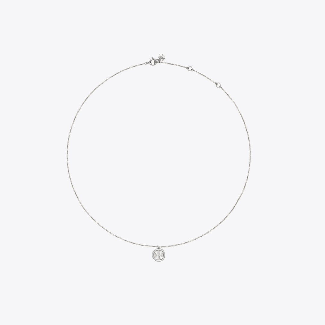 Tory Burch Icon Pendant Necklace Tory Silver