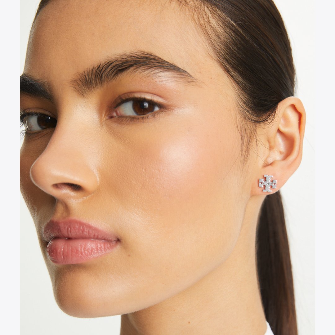 Tory Burch Icon Stud Earrings Tory Silver