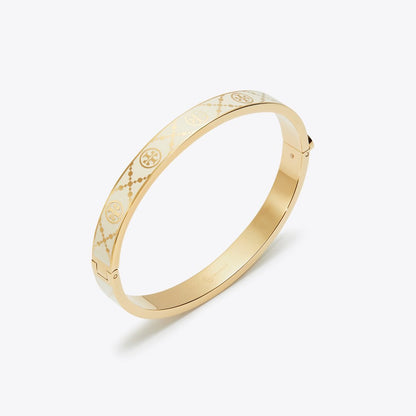 Tory Burch Icon T Monogram Hinge Bracelet Tory Gold / New Ivory