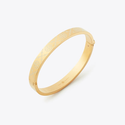 Tory Burch Icon T Monogram Hinge Bracelet Tory Gold / New Ivory