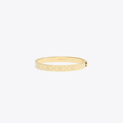 Tory Burch Icon T Monogram Hinge Bracelet Tory Gold / New Ivory