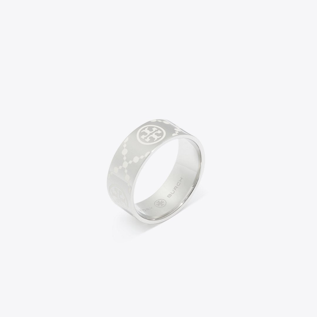 Tory Burch Icon T Monogram Ring Tory Silver / Ivory