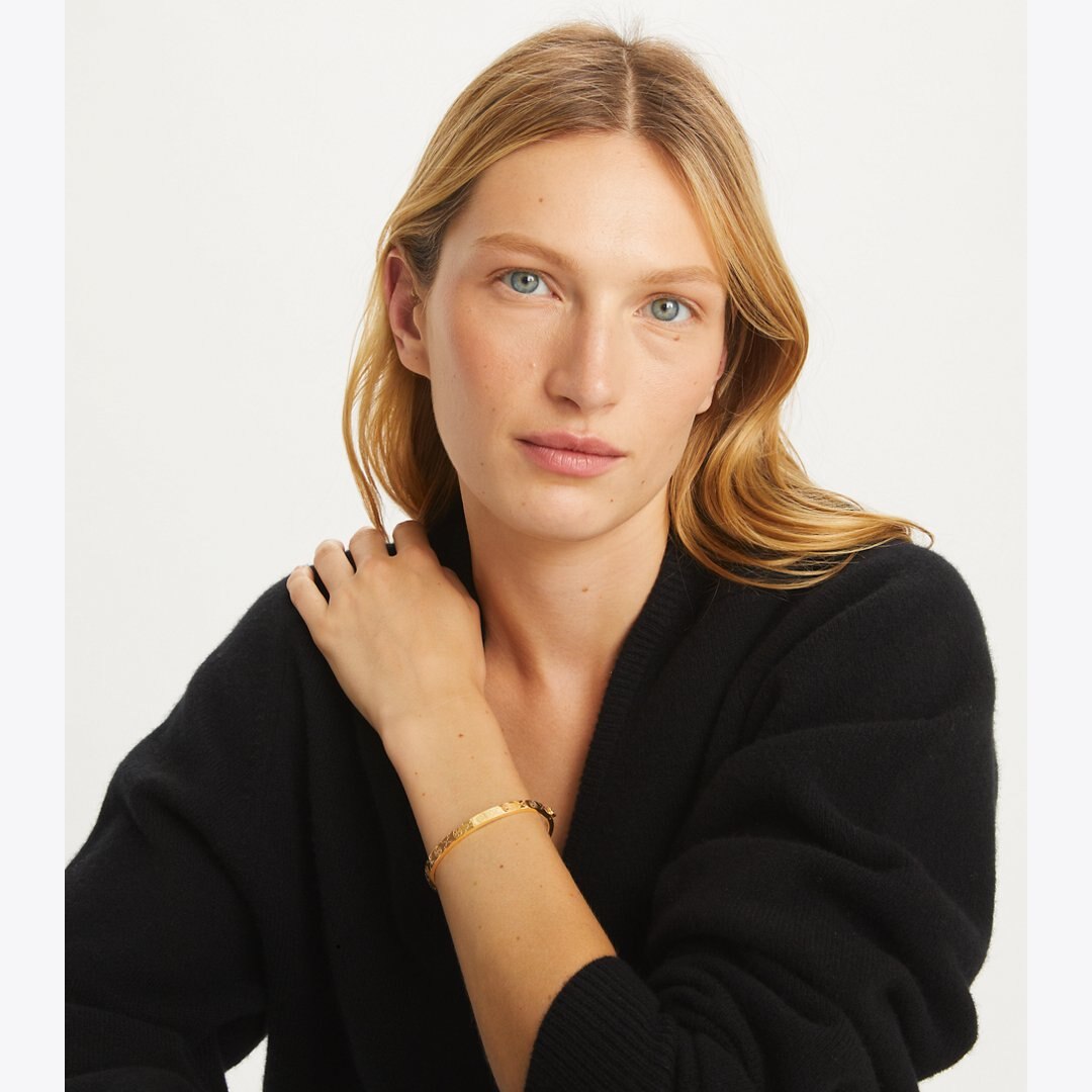 Tory Burch Icon T Monogram Thin Hinge Bracelet Tory Gold