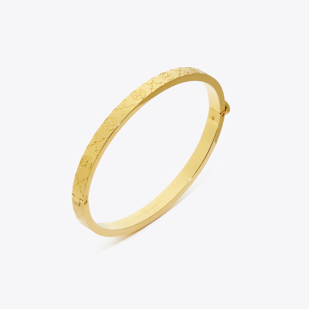 Tory Burch Icon T Monogram Thin Hinge Bracelet Tory Gold