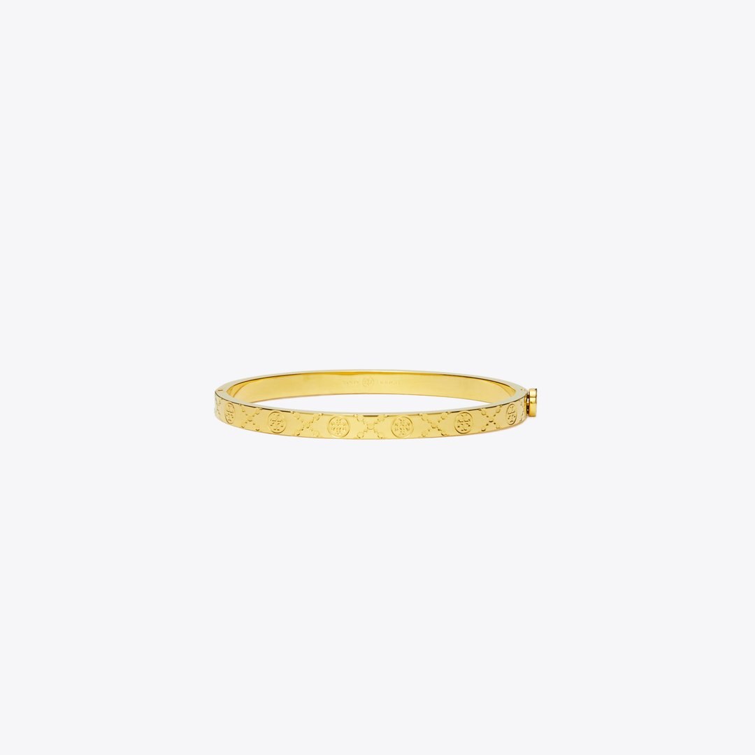 Tory Burch Icon T Monogram Thin Hinge Bracelet Tory Gold