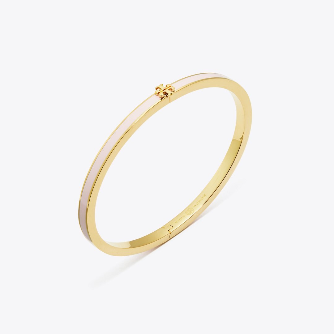 Tory Burch Icon Thin Enamel Bracelet Tory Gold / Pink Snow