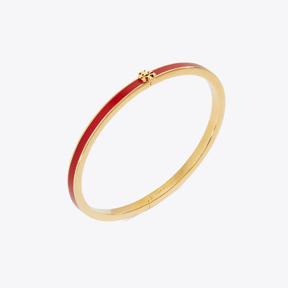 Tory Burch Icon Thin Enamel Bracelet Tory Gold / Red
