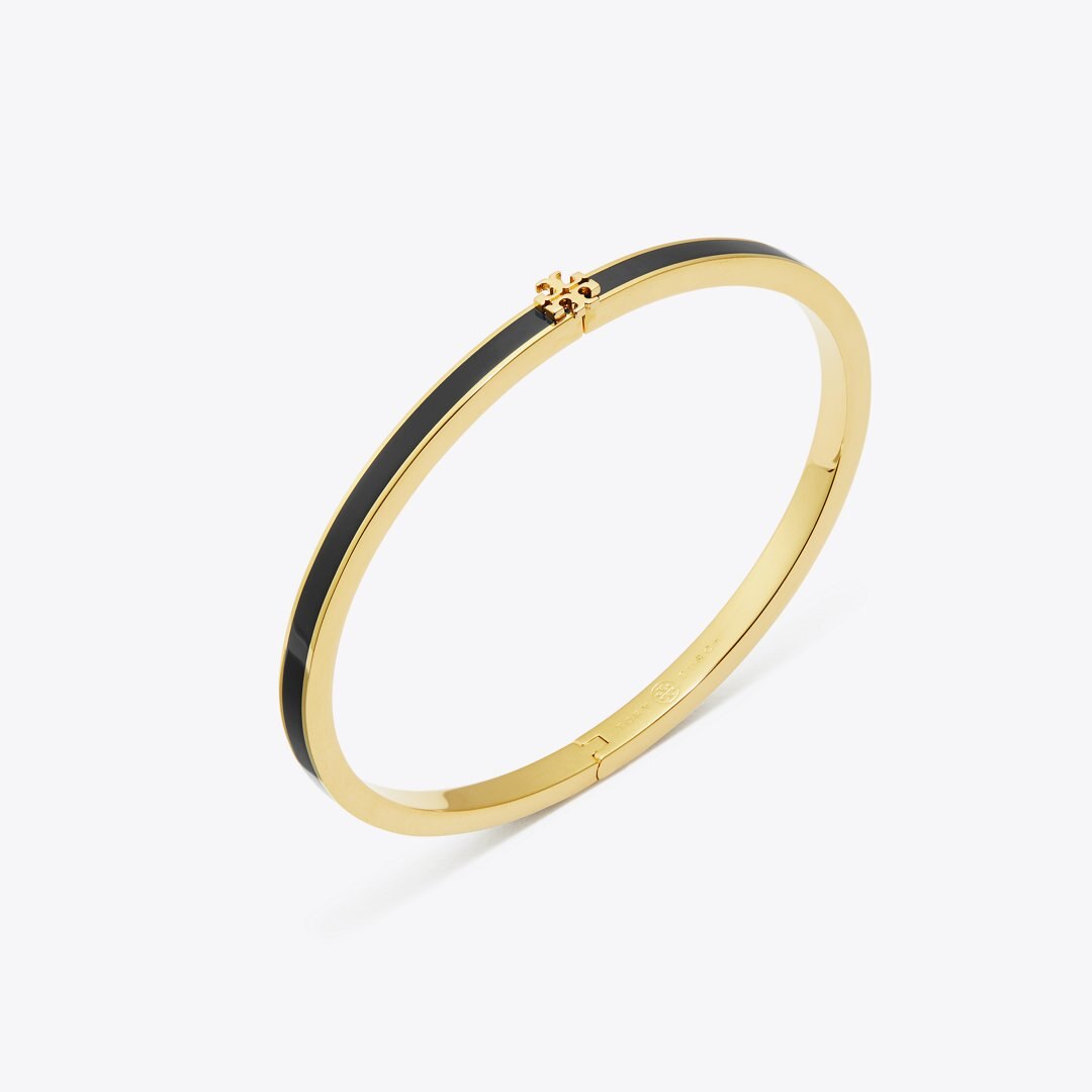 Tory Burch Icon Thin Enamel Bracelet Tory Gold / Black