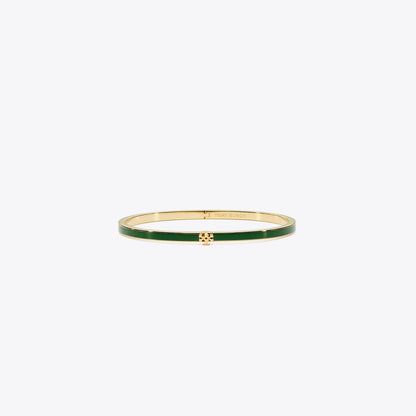Tory Burch Icon Thin Enamel Bracelet Tory Gold / Dark Kale