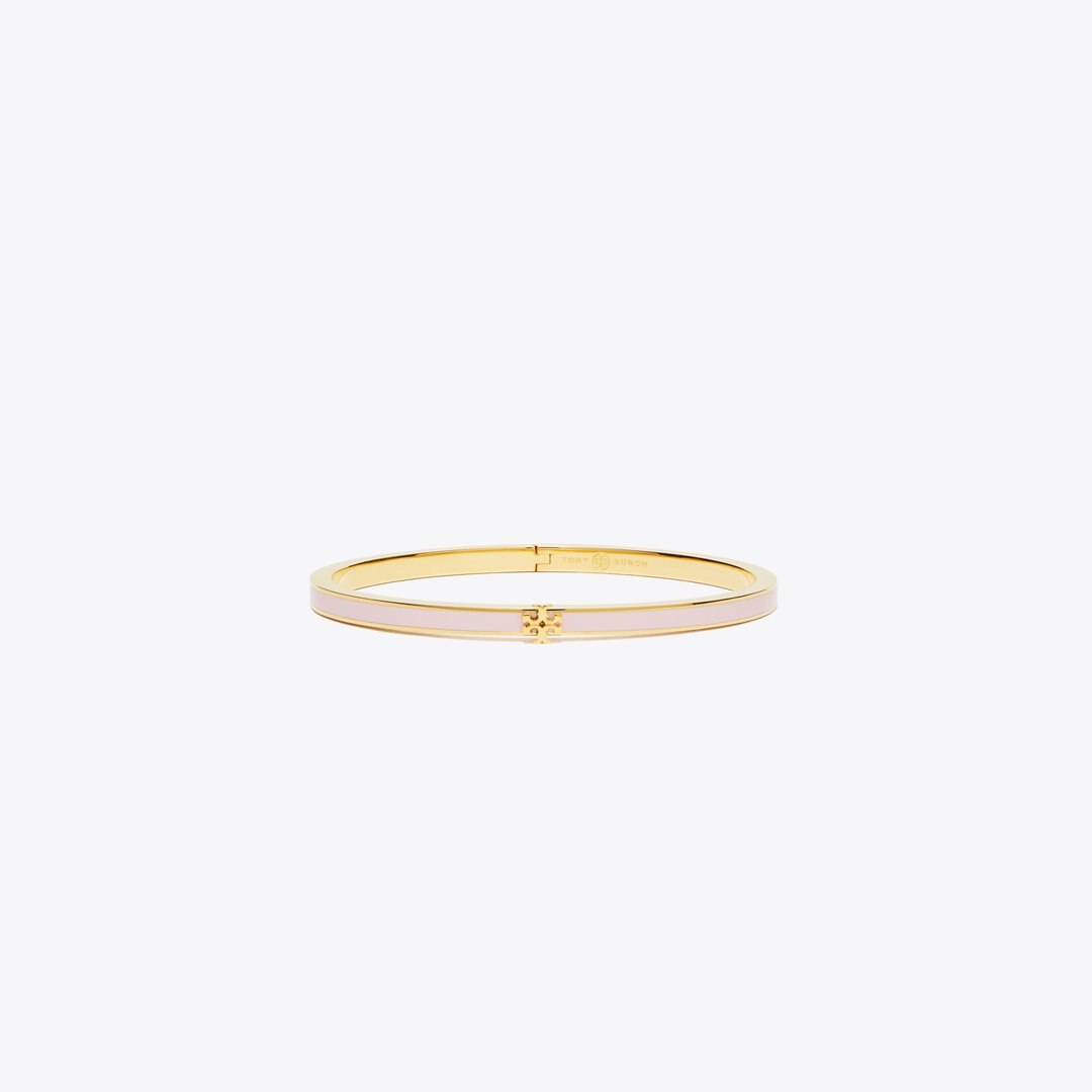 Tory Burch Icon Thin Enamel Bracelet Tory Gold / Pink Snow