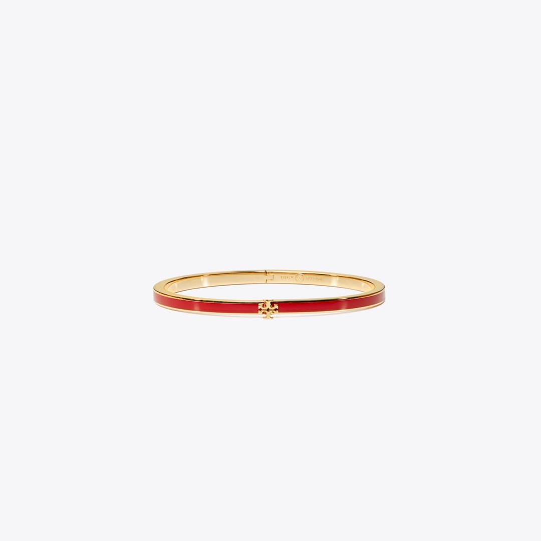 Tory Burch Icon Thin Enamel Bracelet Tory Gold / Red