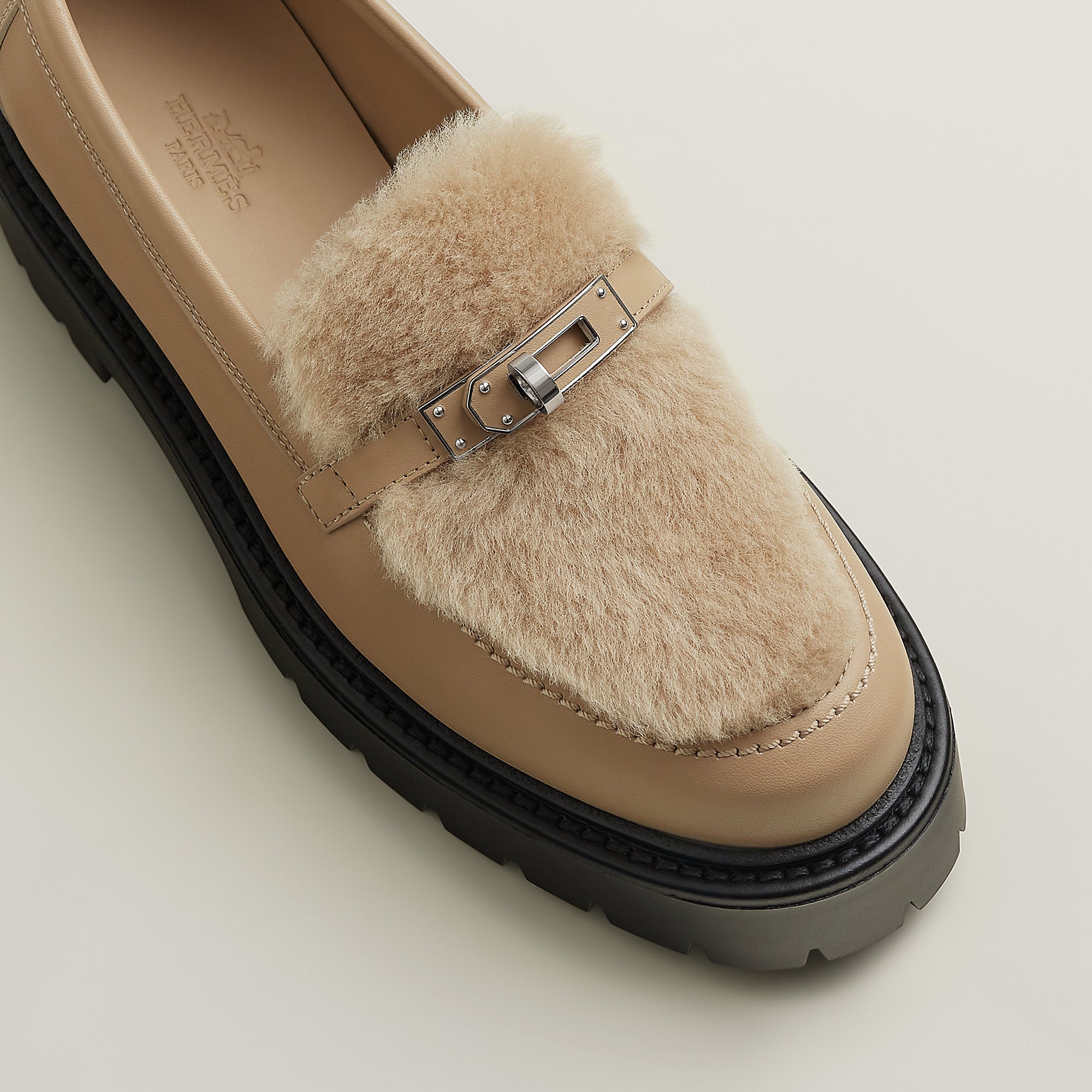  Hermes Icone Loafer Beige Lin