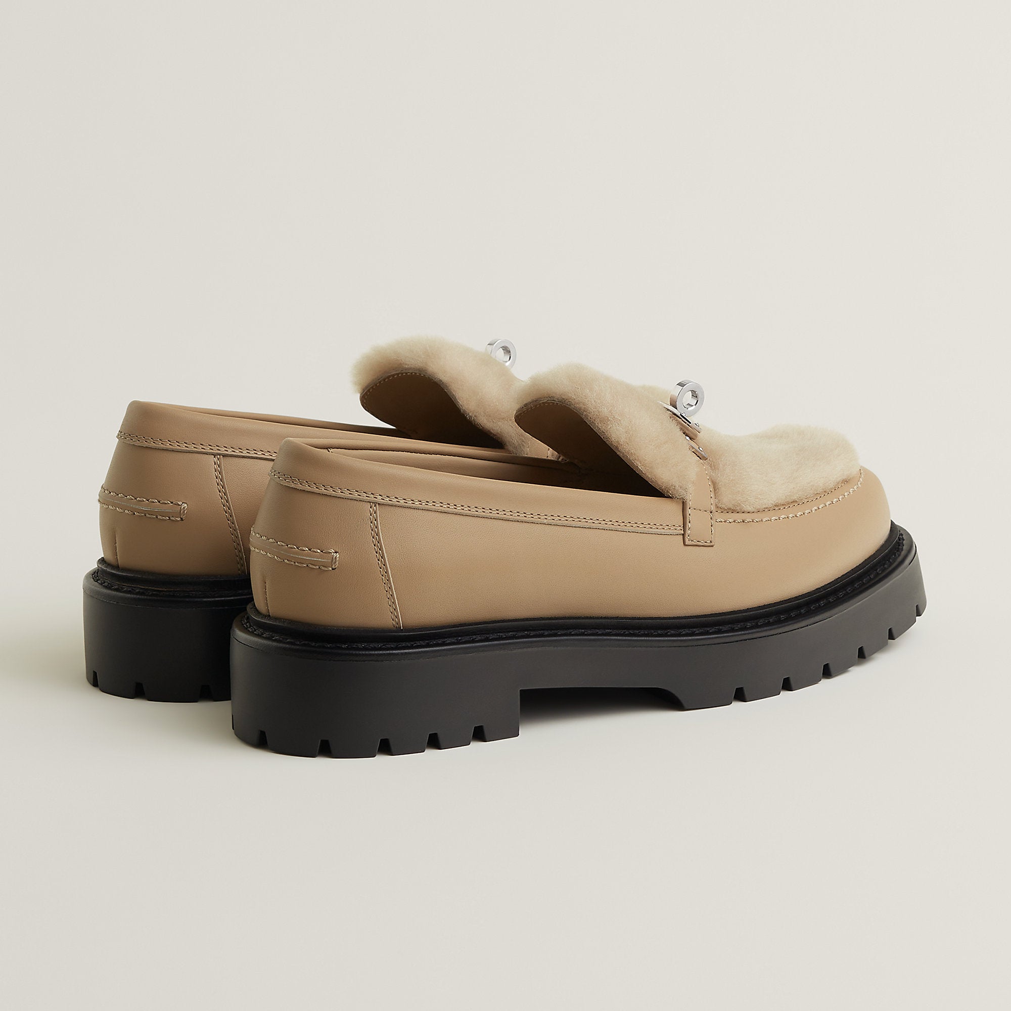  Hermes Icone Loafer Beige Lin