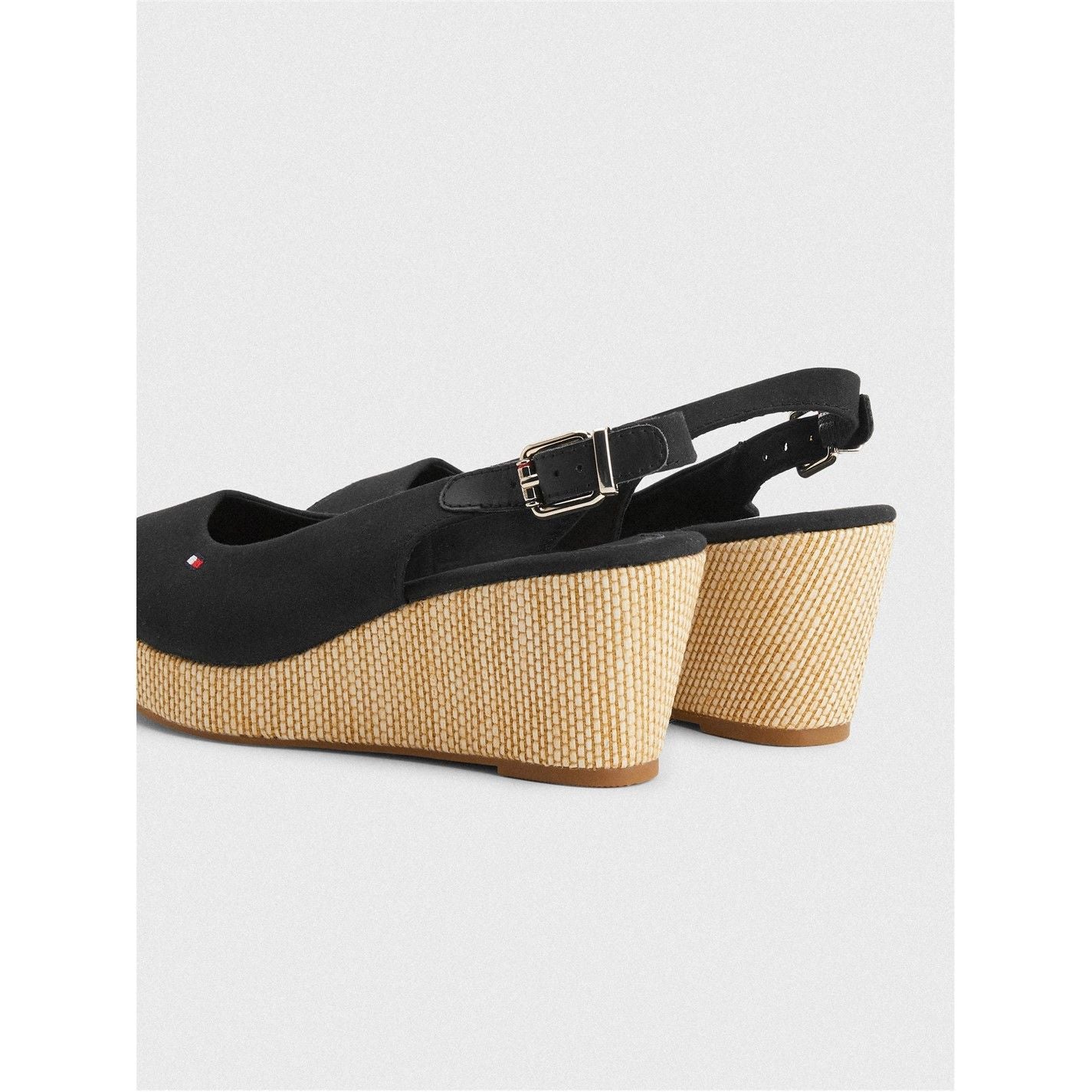  Iconic Elba Sling Back Wedges Black