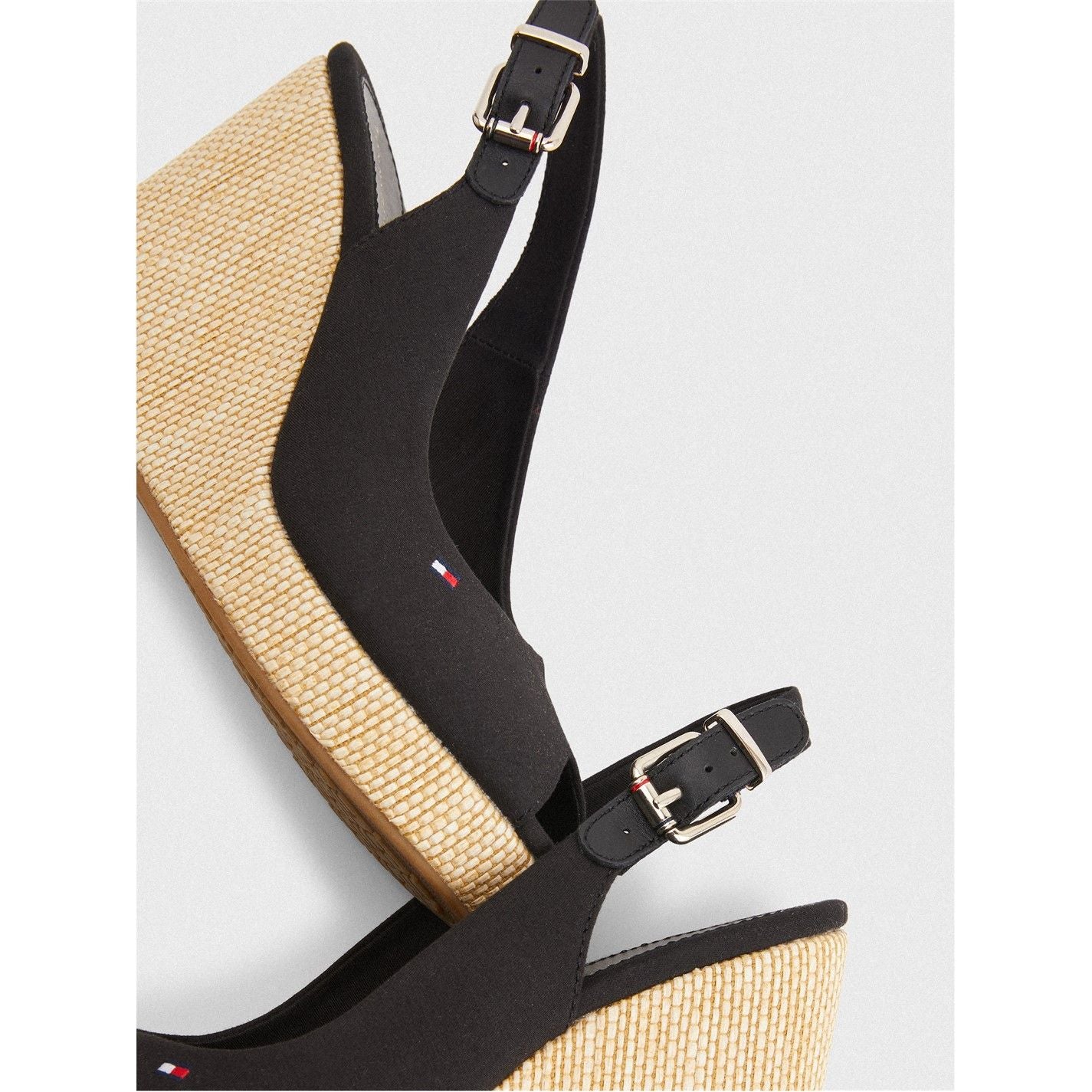  Iconic Elena Sling Back Wedges Black