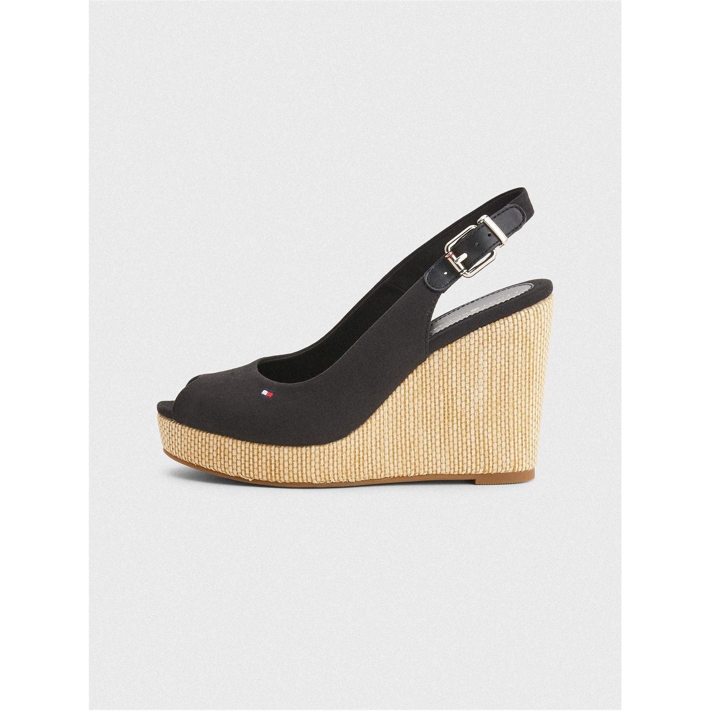  Iconic Elena Sling Back Wedges Black