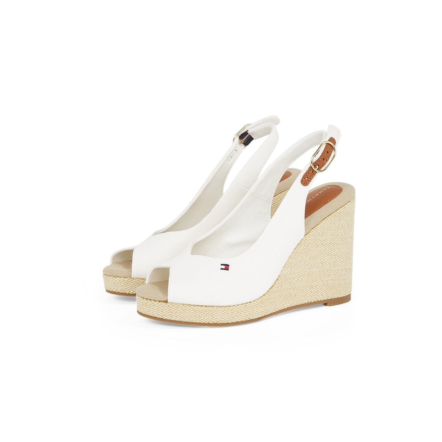  Iconic Elena Sling Back Wedges Ecru