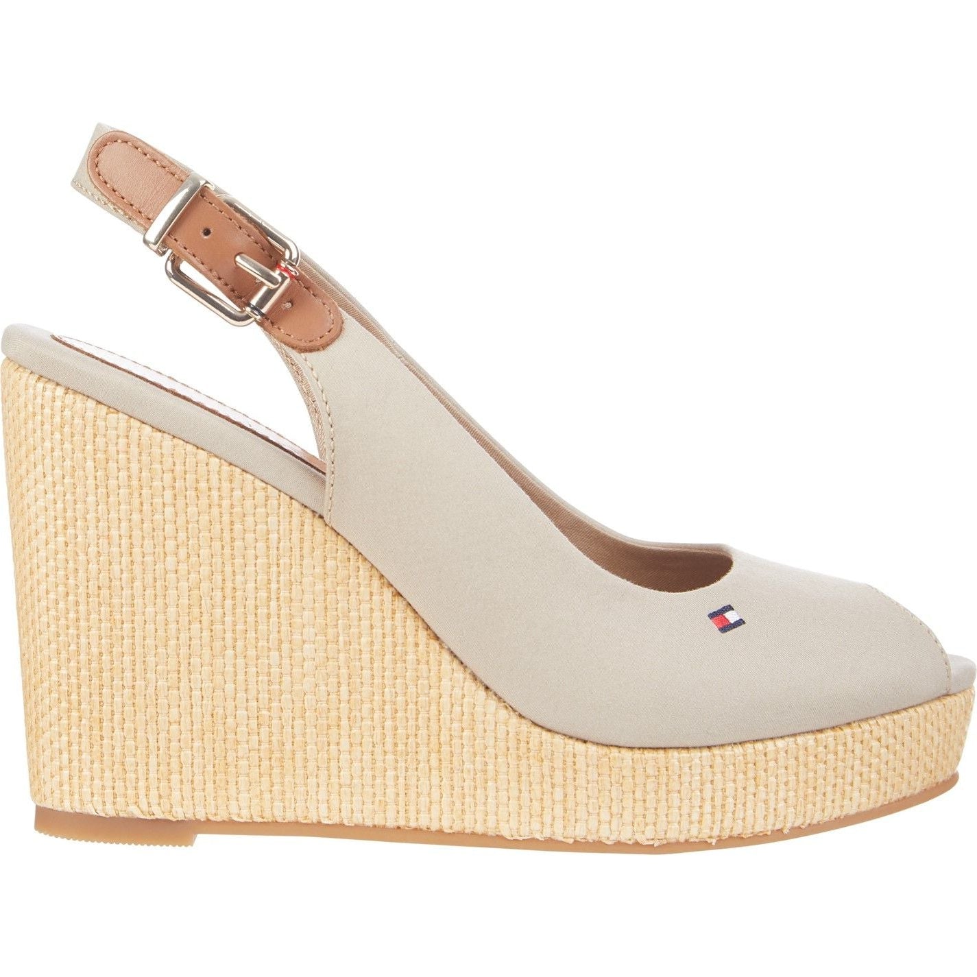  Iconic Elena Sling Back Wedges Stone