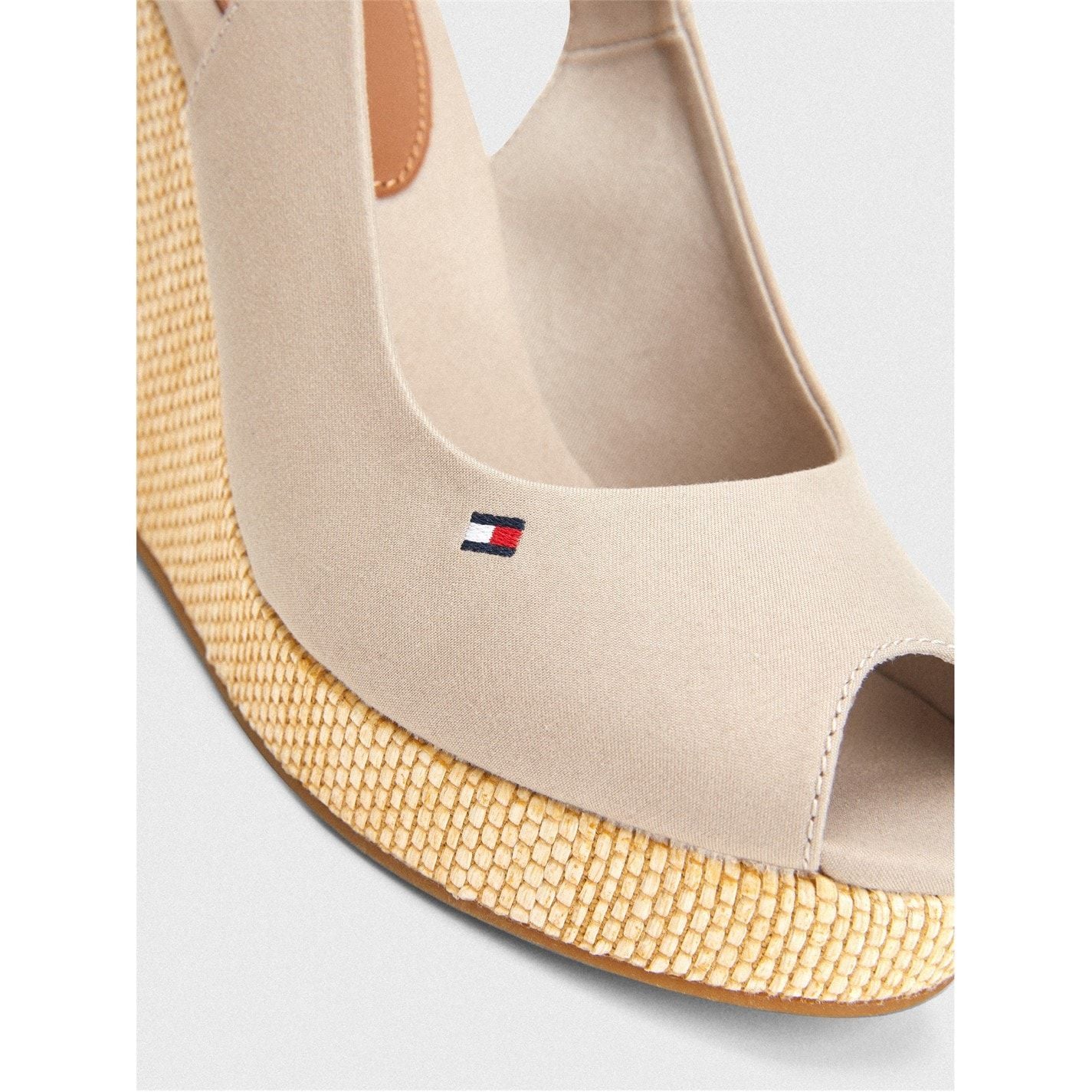  Iconic Elena Sling Back Wedges Stone