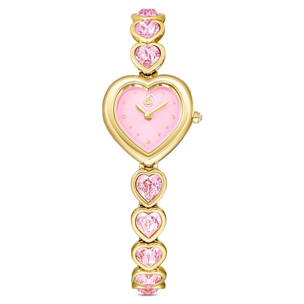 Swarovski Idyllia Heart Watch Crystal Bracelet Pink Gold-Tone Finish SW5741519