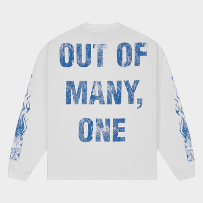 Godspeed Omerta LS T-Shirt (White Blue)