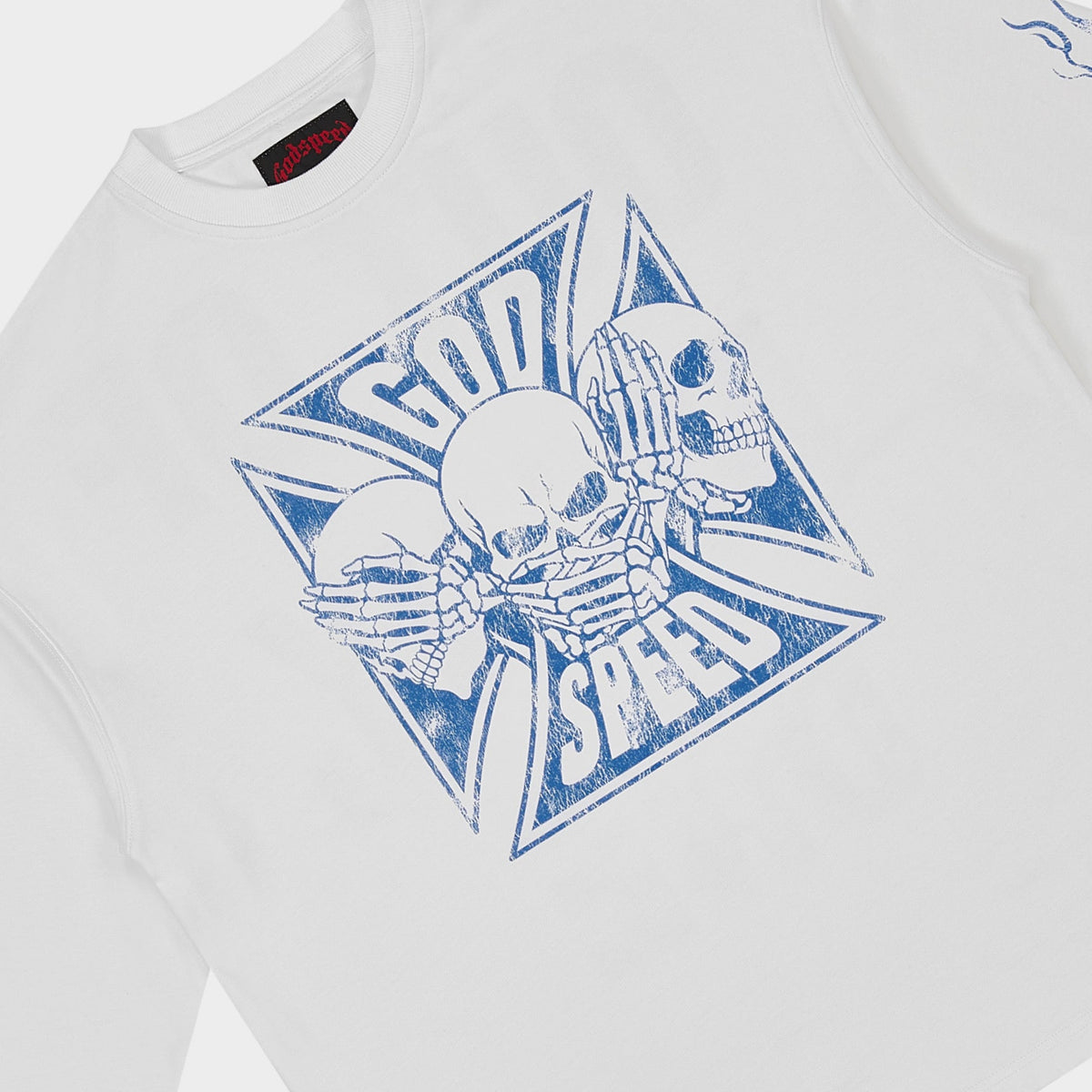 Godspeed Omerta LS T-Shirt (White Blue)