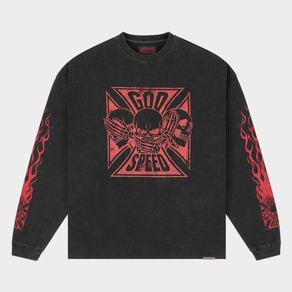 Godspeed Omerta LS T-Shirt (Black Red)