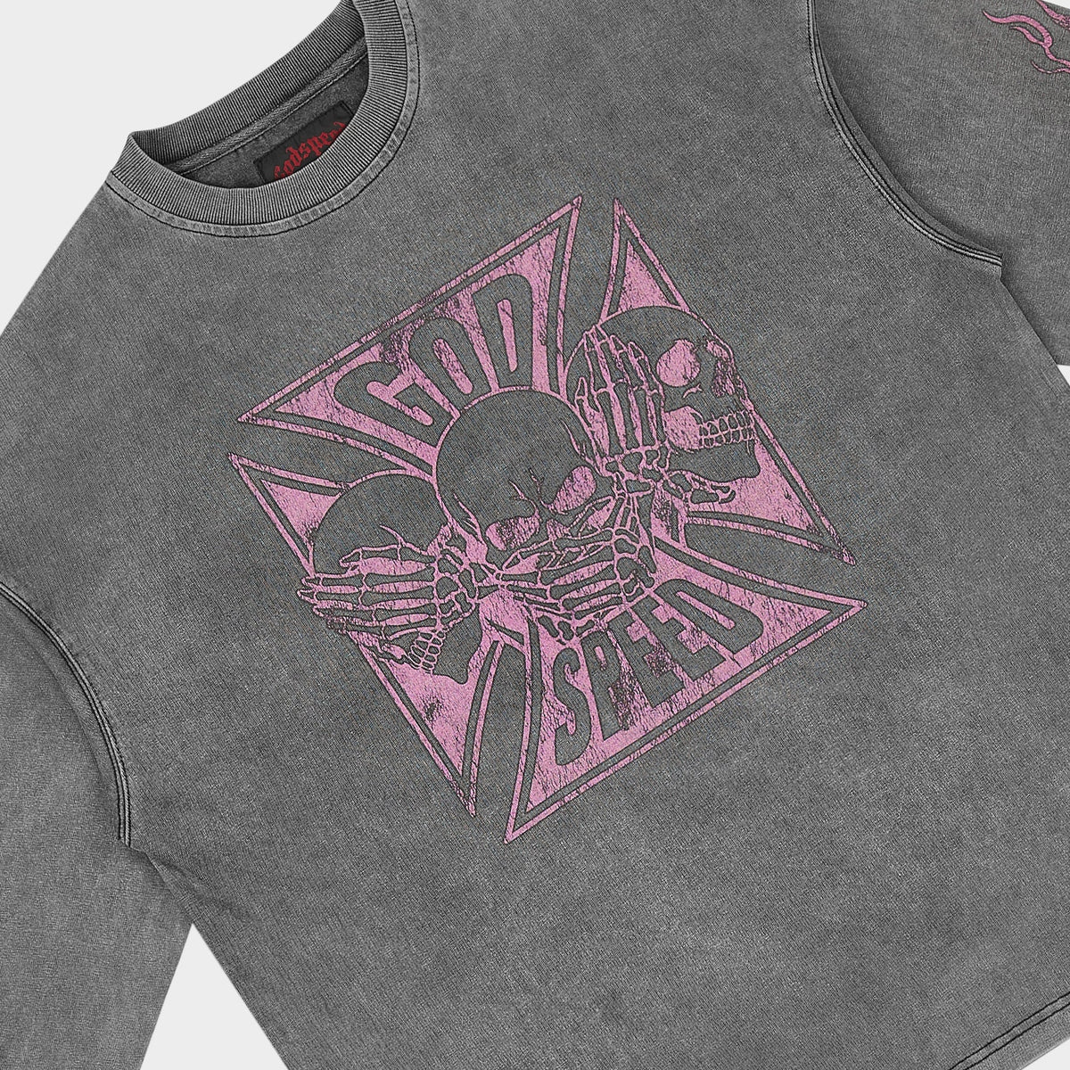 Godspeed Omerta LS T-Shirt (Grey Pink)