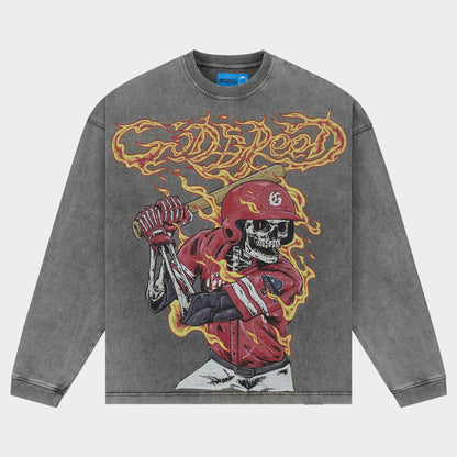 Godspeed Slugger LS T-Shirt NG (Grey Wash)