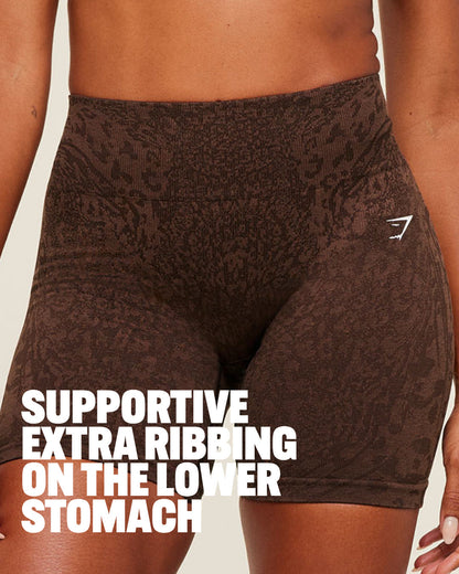 Women's Gymshark Adapt Animal X Whitney Shorts Gs Archive Brown