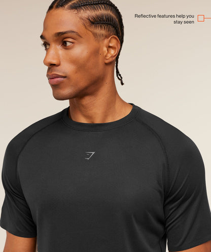 Gymshark Hybrid Engineered Jacquard T-Shirt Black