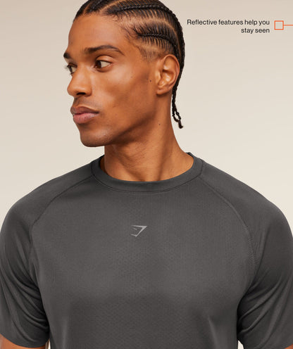 Gymshark Hybrid Engineered Jacquard T-Shirt Grey