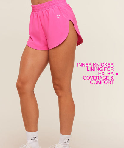 Women's Gymshark Interval High Leg Shorts Electric Pink
