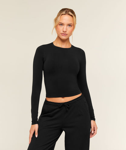 Women's Gymshark Featherform Long Sleeve T-Shirt Black