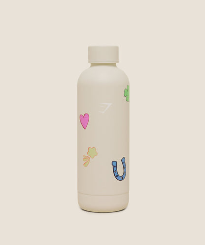 Women's Gymshark Lucky Graphic 500Ml Bottle Tinted White