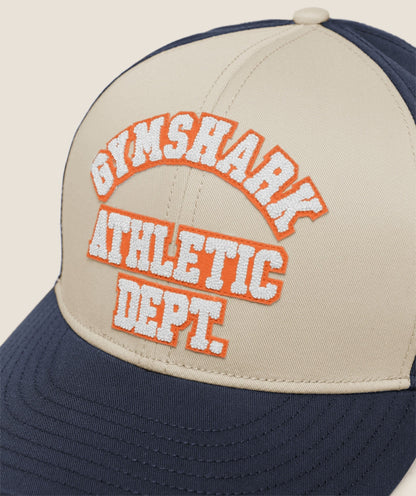 Gymshark 6 Panel Collegiate Trucker Tinted White