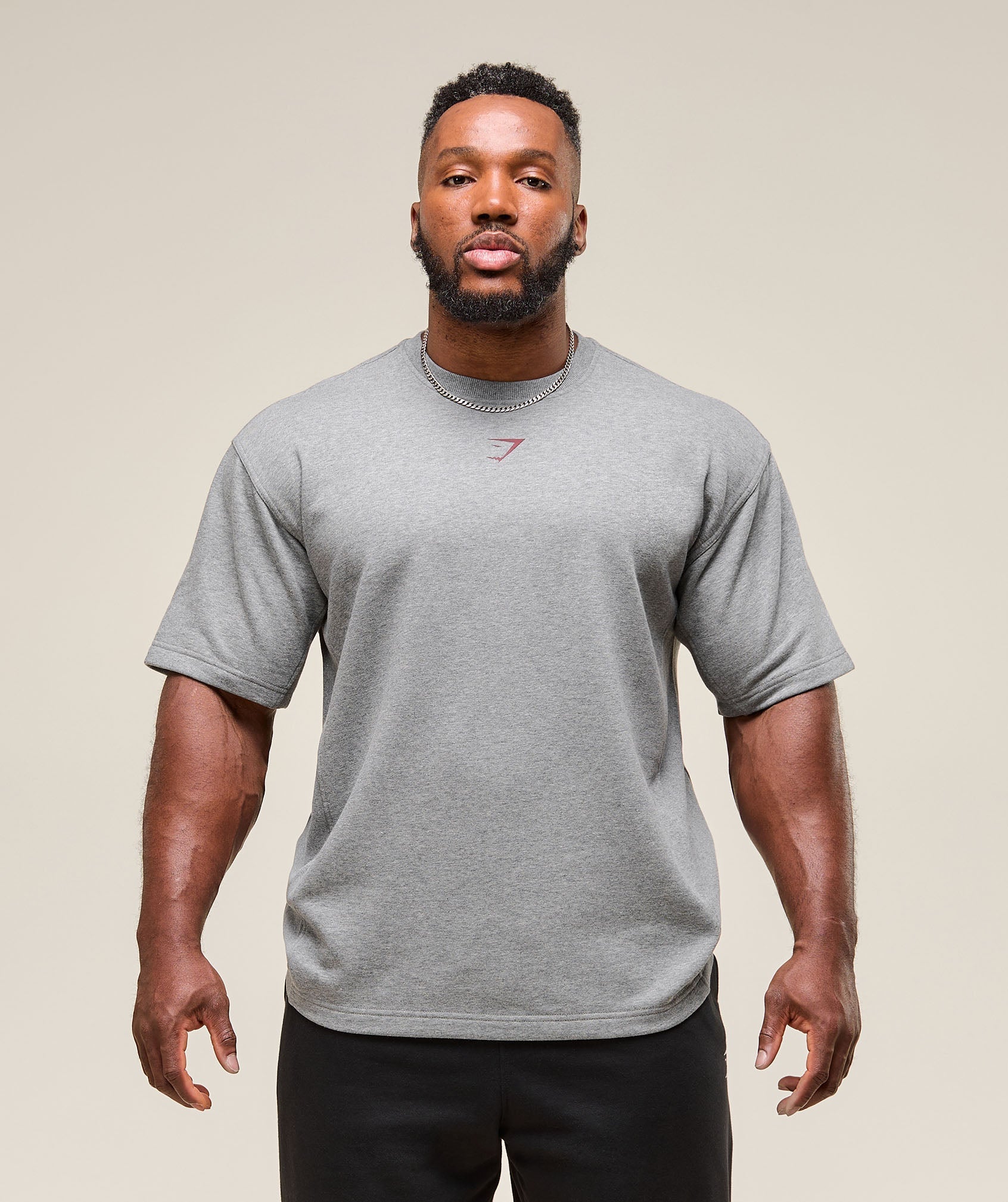Gymshark Power Short Sleeve Crew Charcoal Core Marl
