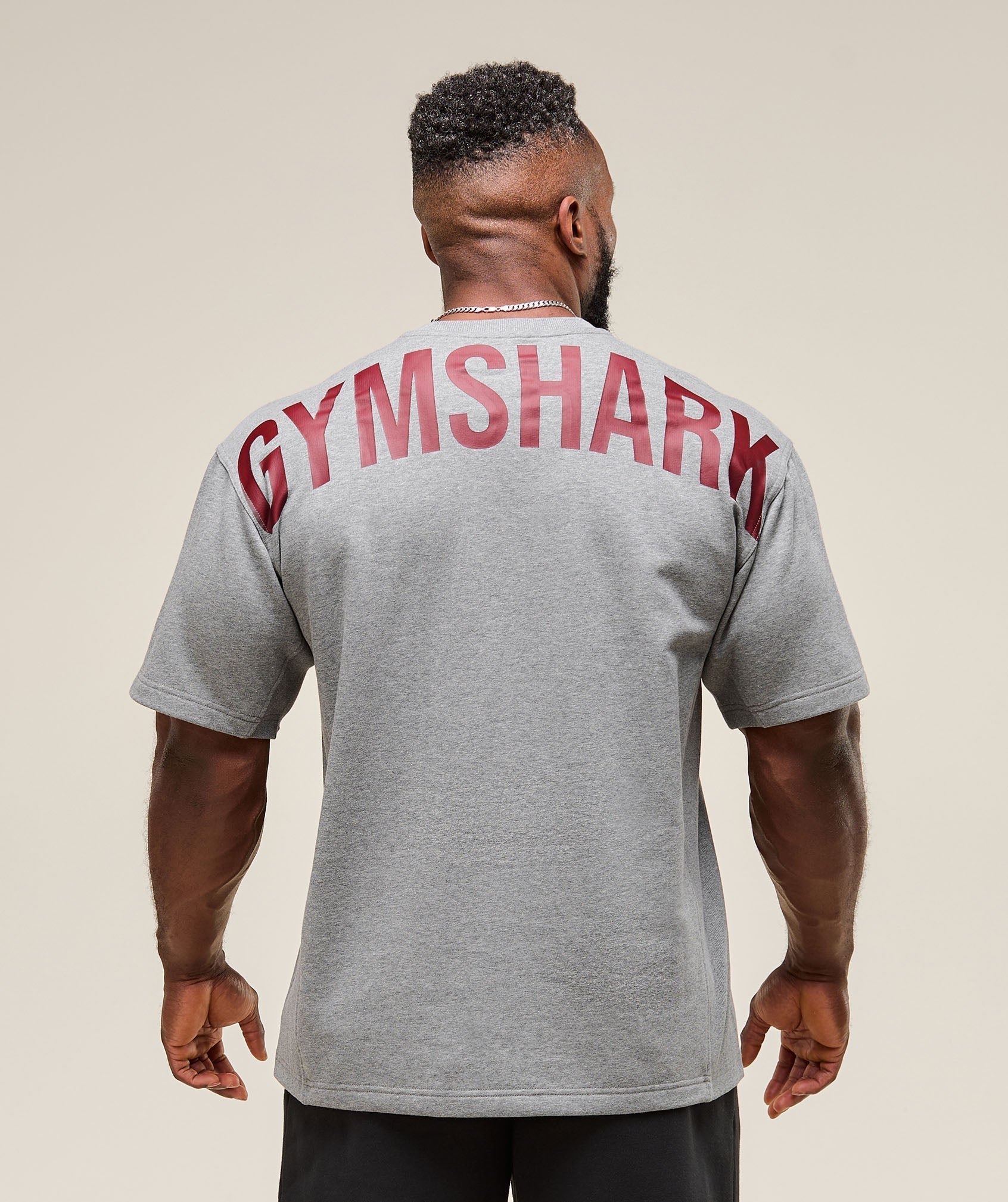 Gymshark Power Short Sleeve Crew Charcoal Core Marl
