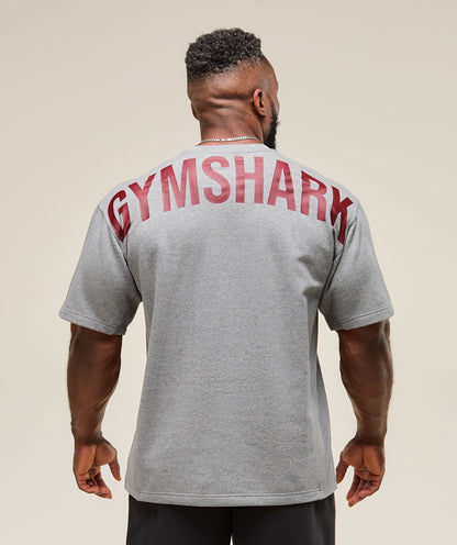 Gymshark Power Short Sleeve Crew Charcoal Core Marl