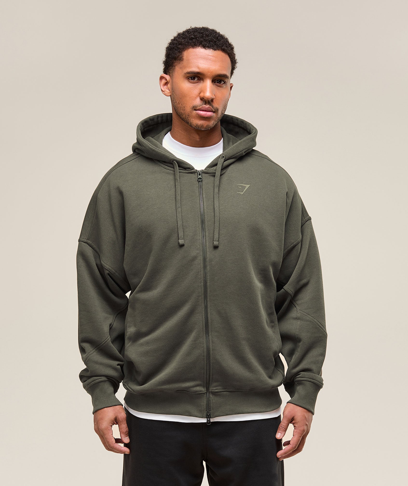 Gymshark Power Zip Up Hoodie Strength Green
