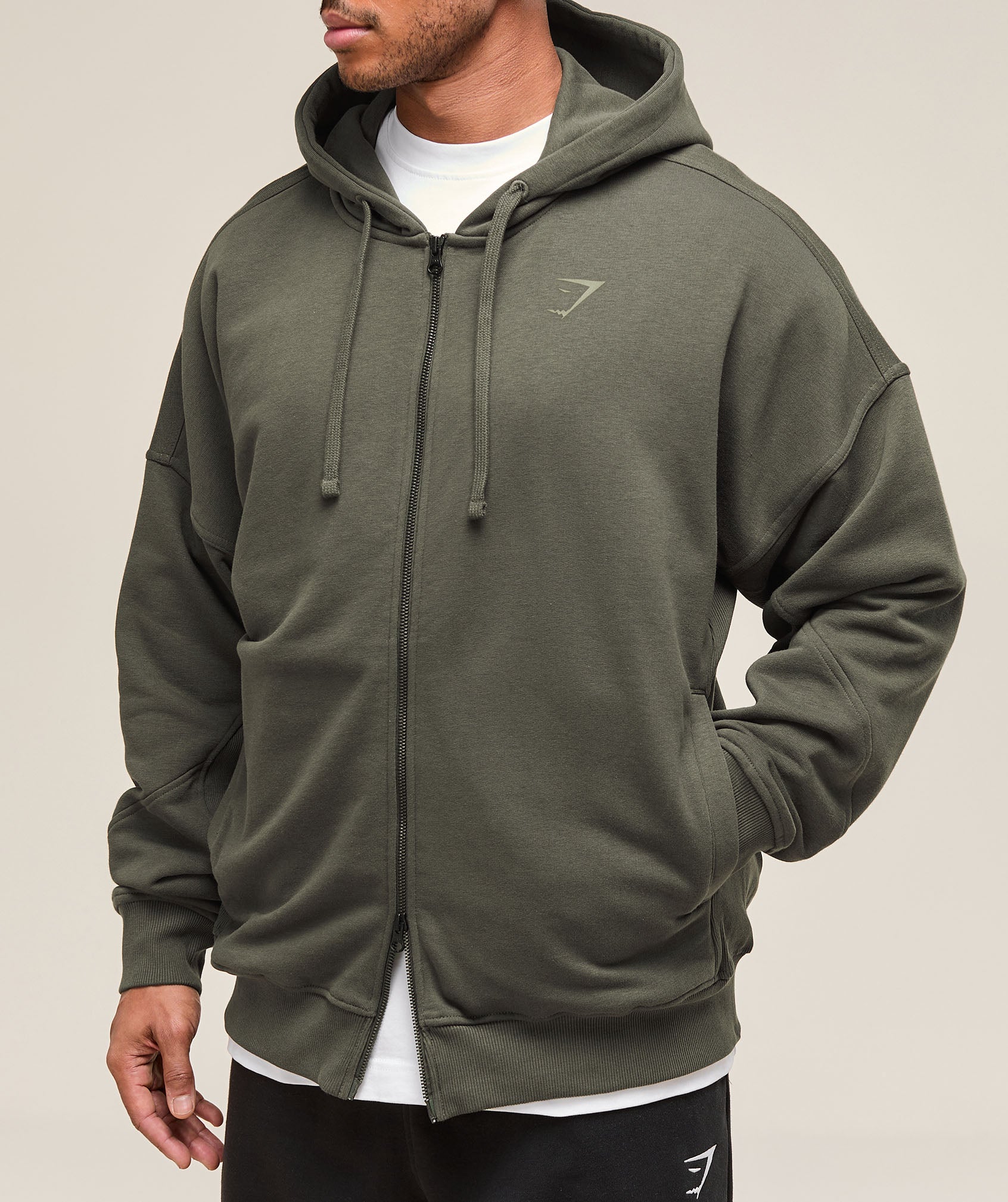 Gymshark Power Zip Up Hoodie Strength Green