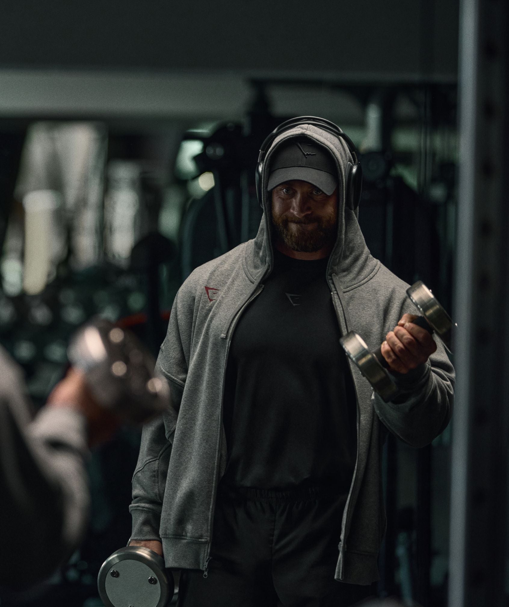 Gymshark Power Zip Up Hoodie Charcoal Core Marl