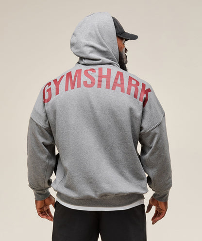 Gymshark Power Zip Up Hoodie Charcoal Core Marl