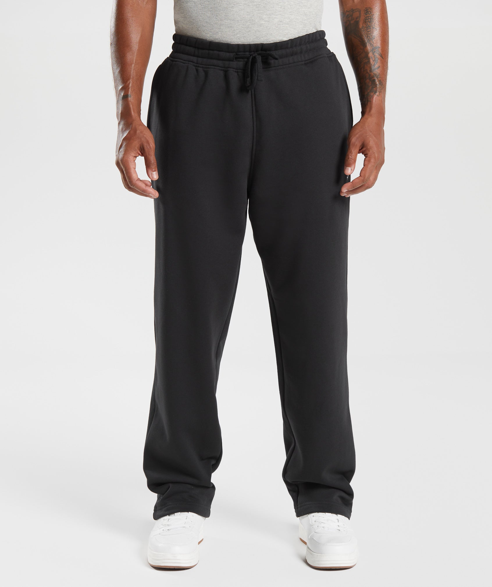 Gymshark Crest Straight Leg Joggers Black
