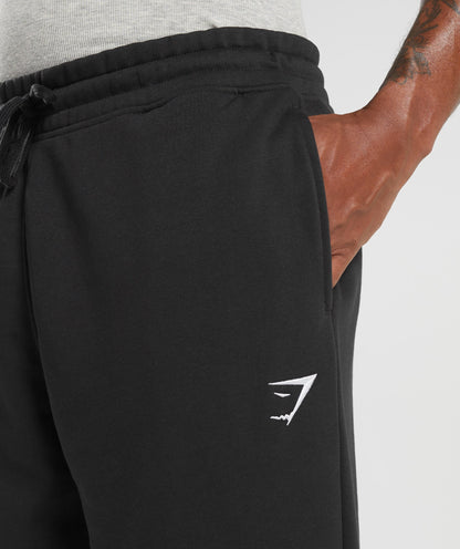 Gymshark Crest Straight Leg Joggers Black